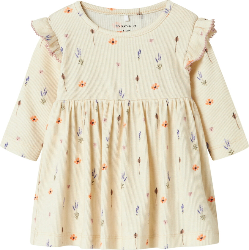 Kjole - NbfOhio - Peyote-melange m. Blomster - - 50 - Kjole