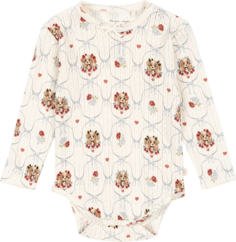 Body I/e - Rib - Minnie - Valp m. Hullmønster - - 74 - Langermet Body