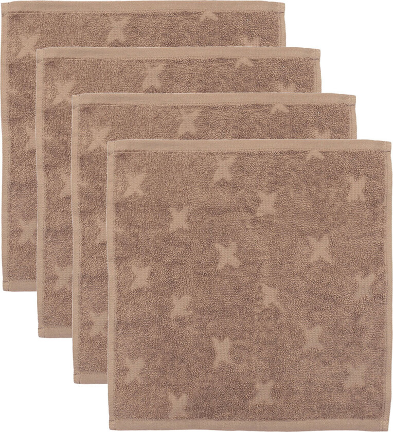 Vaskekluter - 4-pack - Valnøtt - - OneSize - Vaskeklut