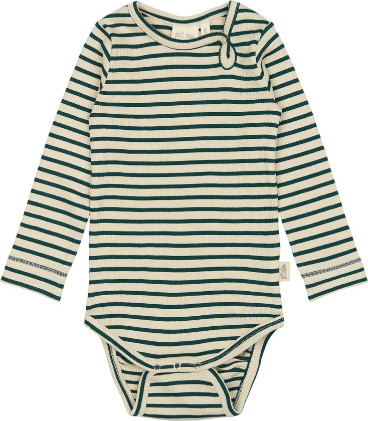 Body I/e - Rib - Modal - Dark Sea/Off White - - 1½ år (86) - Langermet Body