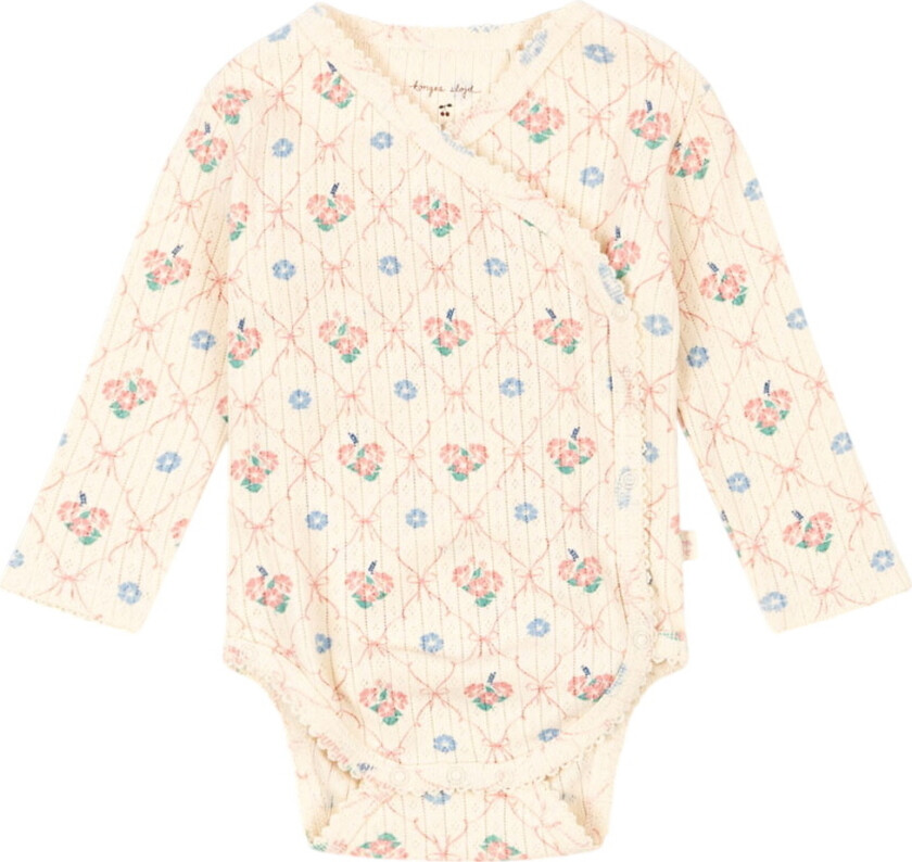 Body I/e - Rib - Minnie - Fleur Dekor m. Hullmønste - - 50/56 - Langermet Body