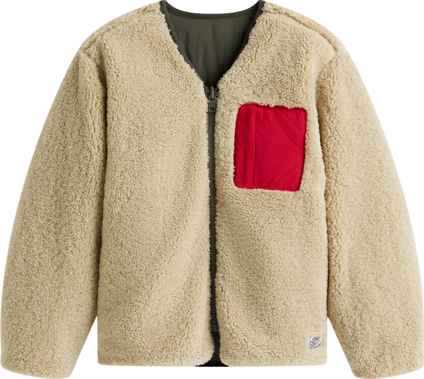 Fleecejakke - Vendbar - Tinn Green/Beige - - 14 år (164) - Fleecejakke