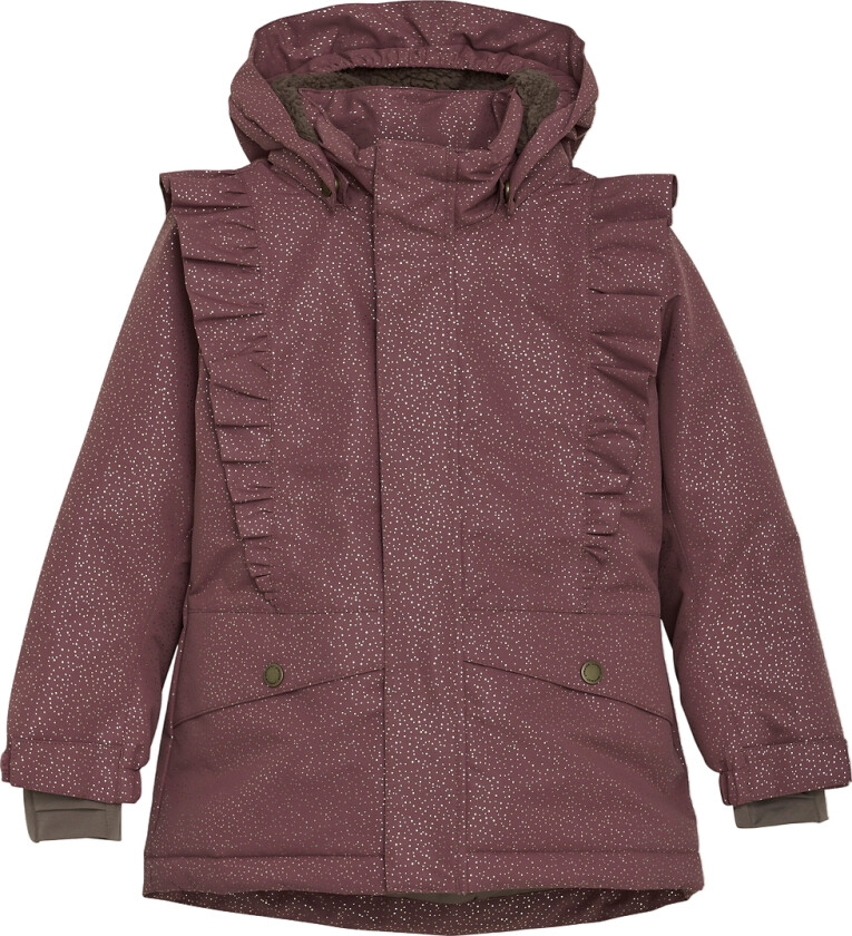 Vinterjakke - Rose Taupe m. Gull Prikker/Volanger - - 3 år (98) - Vinterjakke