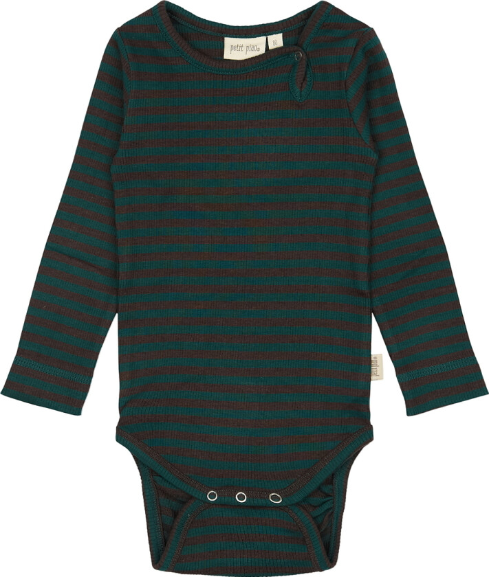 Body I/e - Rib - Modal - Dark Sea/Kaffebønne - - 68 - Langermet Body