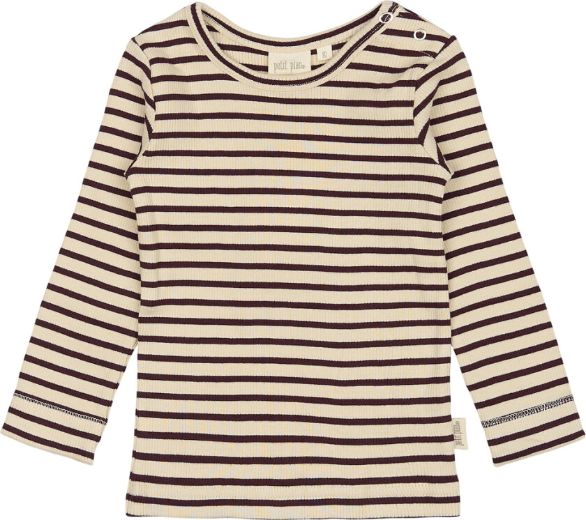 Genser - Rib - Modal - Dark Grape/Off White - - 4 år (104) - Genser