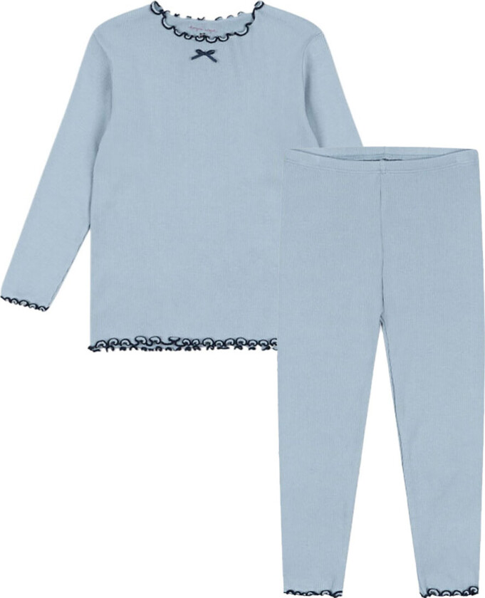 Sett - Genser/Leggings - Rib - Rivi - Blue Tåke - - 74 - Genser