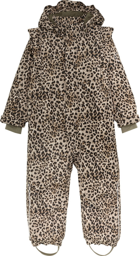Vinterdress - Furu Bark m. Leopard/Volanger - - 3 år (98) - Vinterdress