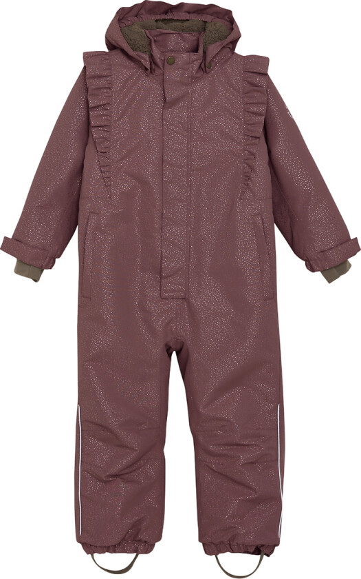 Vinterdress - Rosa Taupe m. Gull Prikker/Volanger - - 3 år (98) - Vinterdress