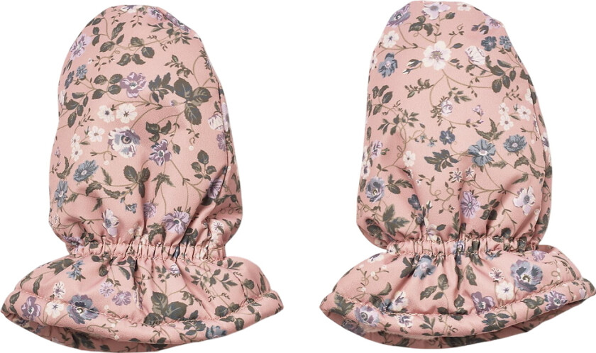 Votter m. Fleece - Muffu - Rose Powder Blomster - - 18-24 md - Votter