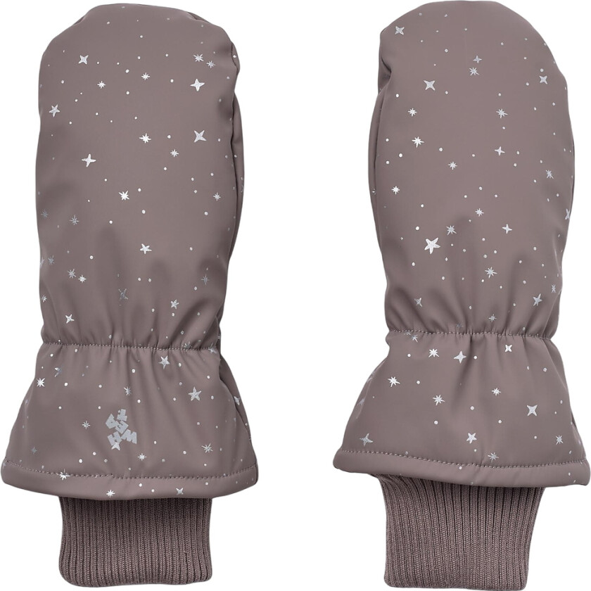 Votter m. Fleece - PU - Stormfull - Purple Stone Stjerner - - 10-12 år (140-152) - Votter