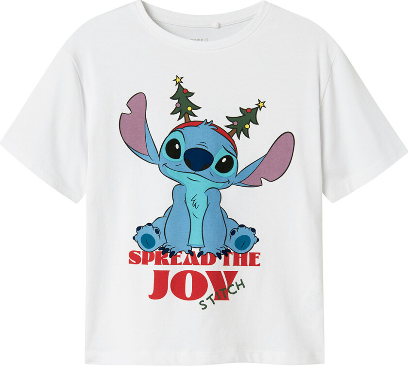 T-skjorte - NkfAkka - Stitch - Bright White - - 2 år (92) - T-skjorte