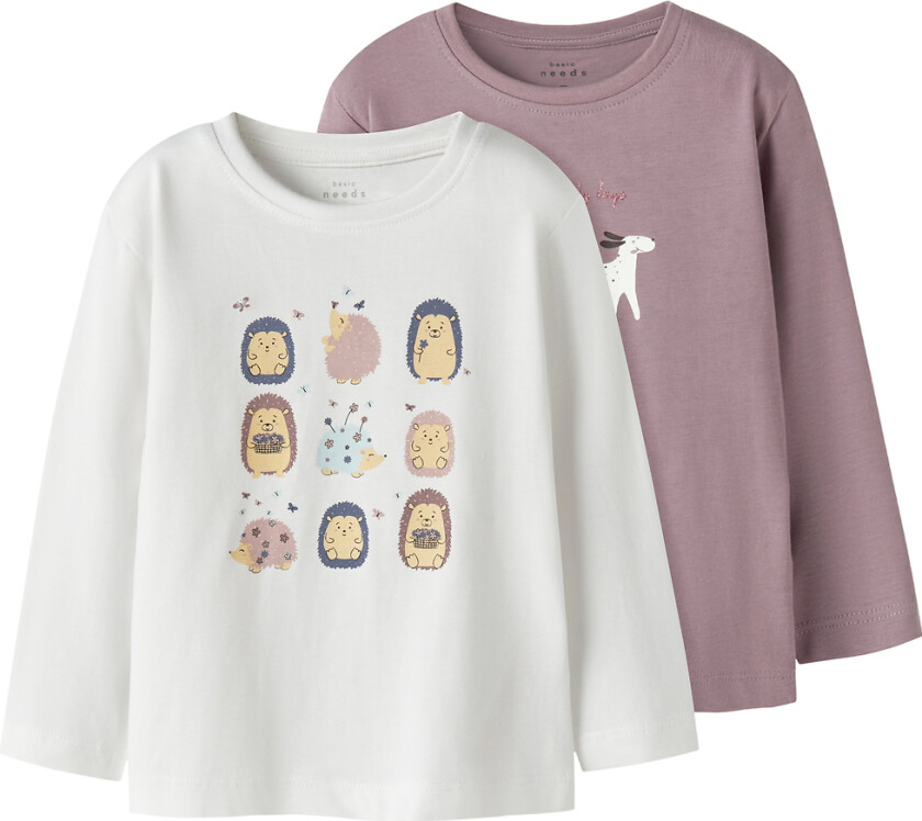 Gensere - NmfVeen - 2-pack - Paddesopp/Bright White/Hekk - - 6 år (116) - Genser