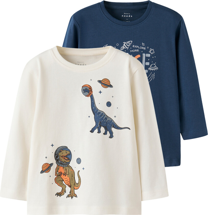 Gensere - NmmVictor - 2-pack - Insignier Blue/Cloud Dans - - 4 år (104) - Genser