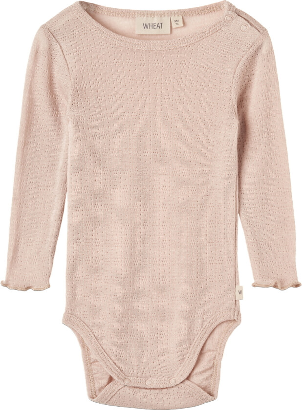 Body I/e - Ull/Silke - Liea - Pale Lilac m. Hullmønster - - 1½ år (86) - Langermet Body