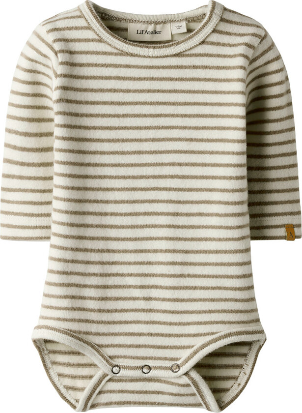 Lil' Atelier Body - Strikk - NbmThoro - Turtledove/Sepia Tint - Lil Atelier - 68 - Langermet Body
