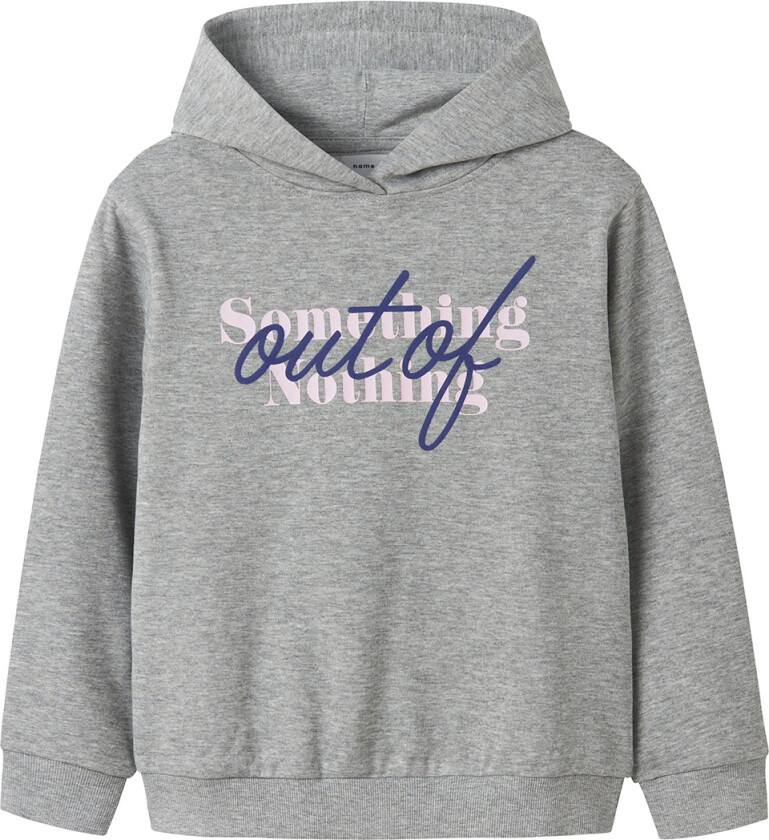 Navngi det Hettegenser - NkfOfina - Grey Melange - Name It - 9-10 år (134-140) - Hettegenser