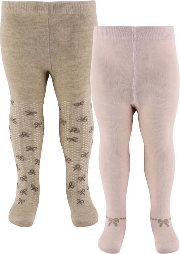 Strømpebukser - 2-pack - Shell/Beige m. Løkker - - 128/134 - Strømpebukser