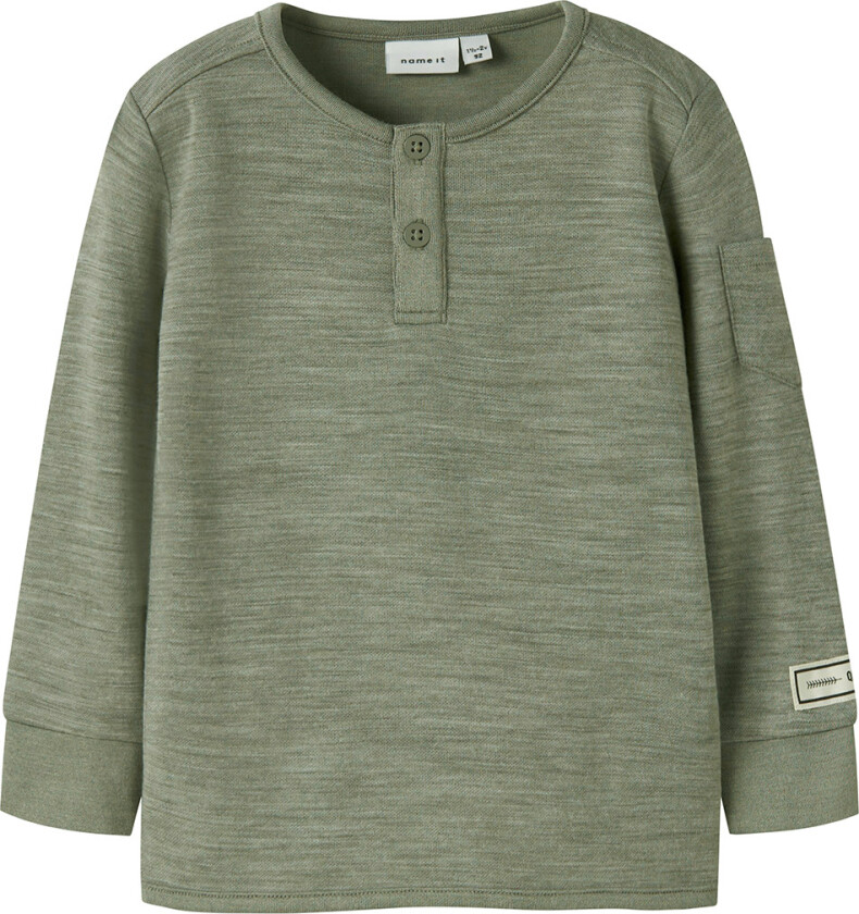 Genser - Ull/Viskose - NmmWyla - Tørket Sage - - 5 år (110) - Genser