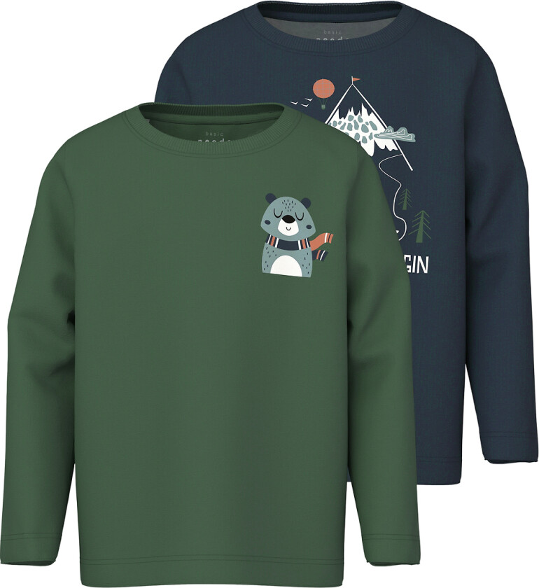 Gensere - NmmVux - 2-pack - Navy Blazer/Garden Formklipp - - 4 år (104) - Genser