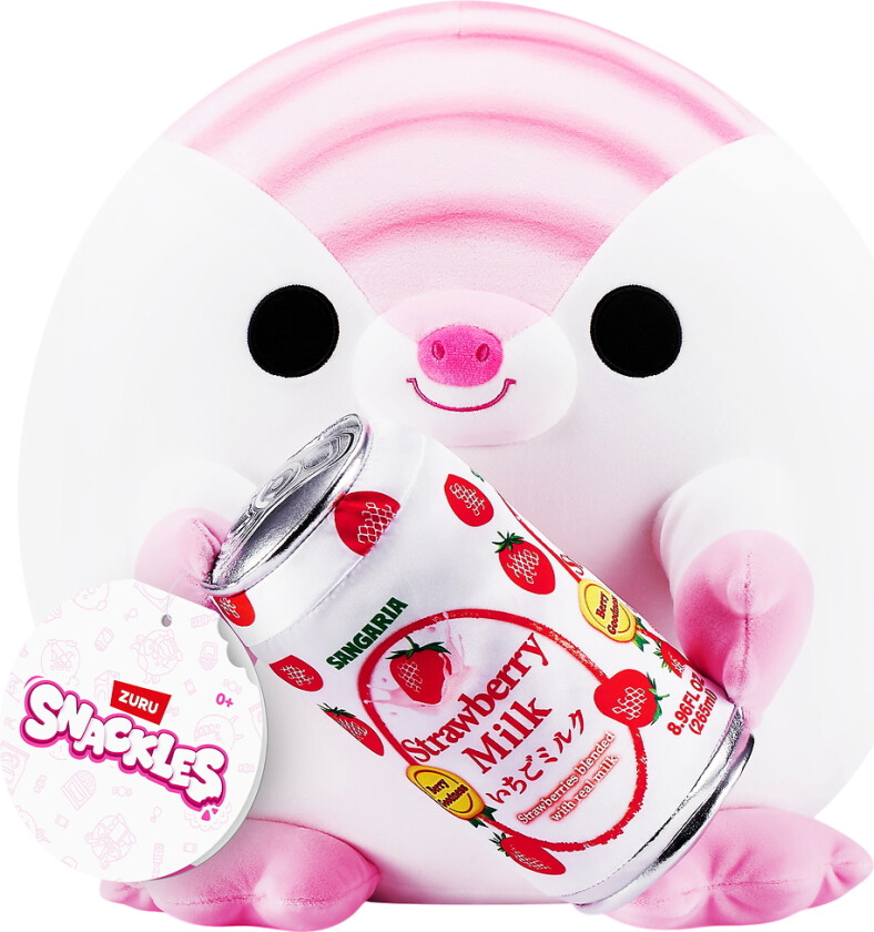 Snackles Kosedyr - 20 cm - Beltedyr Lucy m. Strawberry Melk - SNACKLES - OneSize - Kosedyr