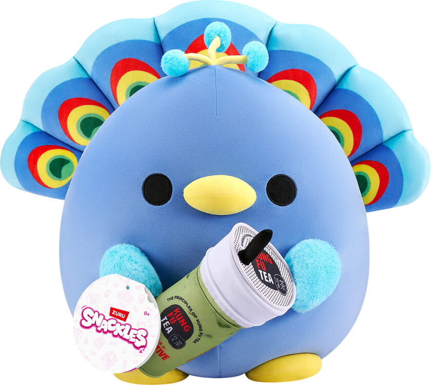 Snackles Kosedyr - 20 cm - Påfuglen Levi m. Kung Fu Tea Matcha - SNACKLES - OneSize - Kosedyr