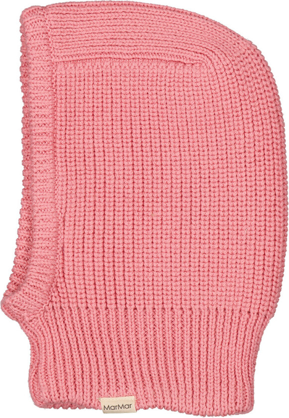 Balaclava - Ull/Bomull - 2-lags - Strikk - Raspberry - - 1-1½ år (80-86) - Balaclava - dobbel
