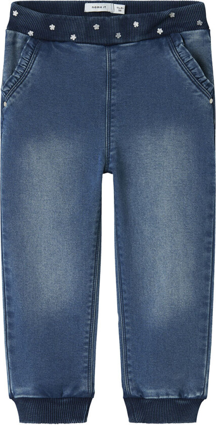 Jeans - Fleece - NmfBella - Dark Blue Denim/Trykk - - 5 år (110) - Jeans