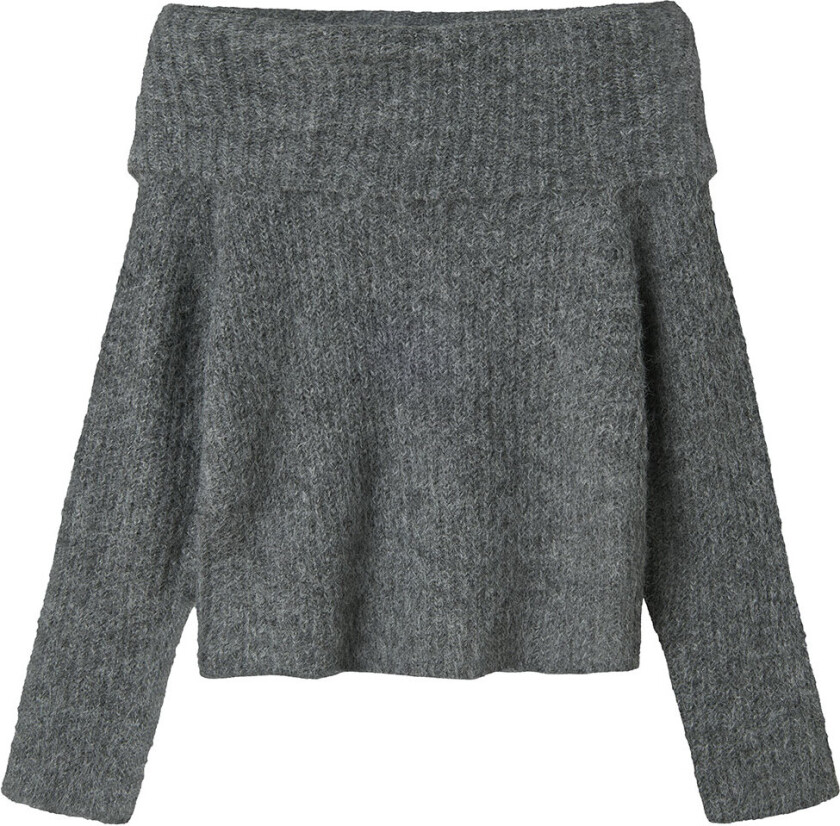 Genser - Strikk - NlfNulo - Dark Grey Melange - - 13-14 år (158-164) - Genser