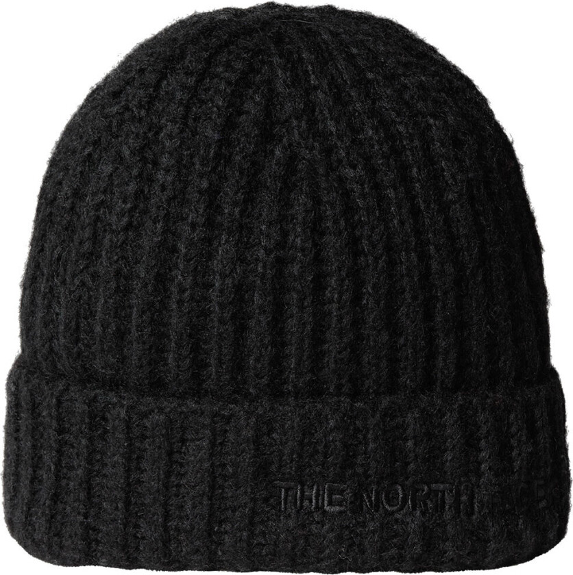 Lue - Strikk/Rib - Fohair-hytte - Svart - - OneSize - Lue