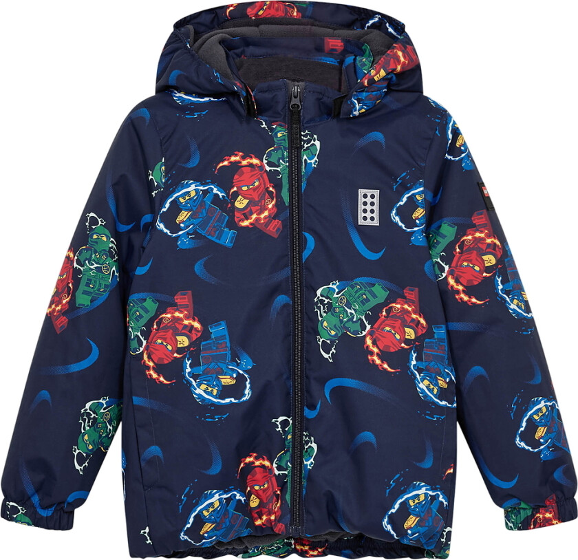 LEGO® Ninjago Vinterjakke - LWJaz 712 - Navy m. Ninjaer - LEGO® Wear - 9 år (134) - Vinterjakke