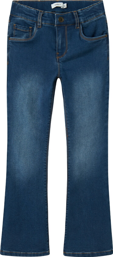 Jeans - Støvel - Fleece - NkfSalli - Dark Blue Denim - - 8 år (128) - Jeans