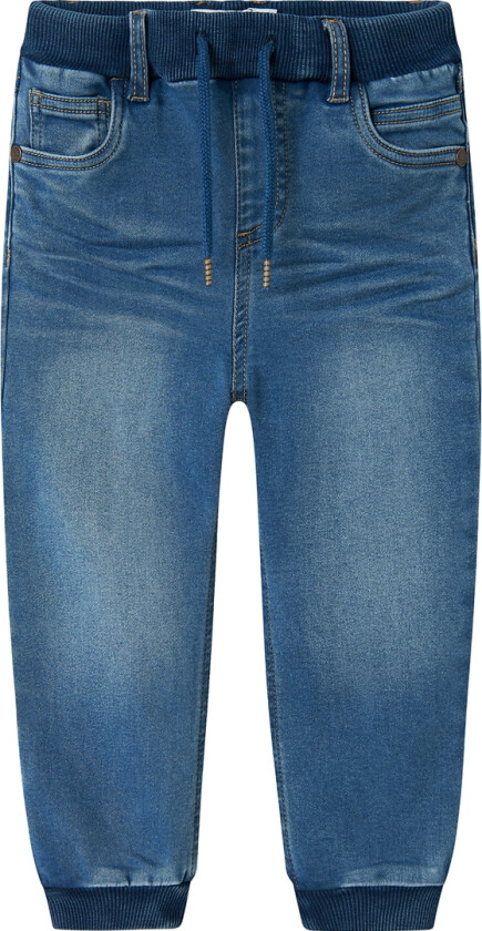 Jeans - Baggy - Fleece - NmmBen - Medium+ Blue Denim - - 5 år (110) - Jeans