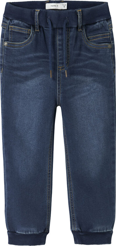Jeans - Baggy - Fleece - NmmBen - Dark Blue Denim - - 3 år (98) - Jeans