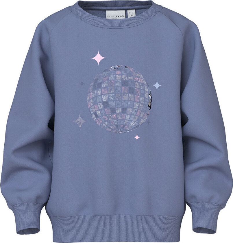 Collegegenser - NmfVenus - Blue Ice/Discoball - - 2 år (92) - Collegegenser