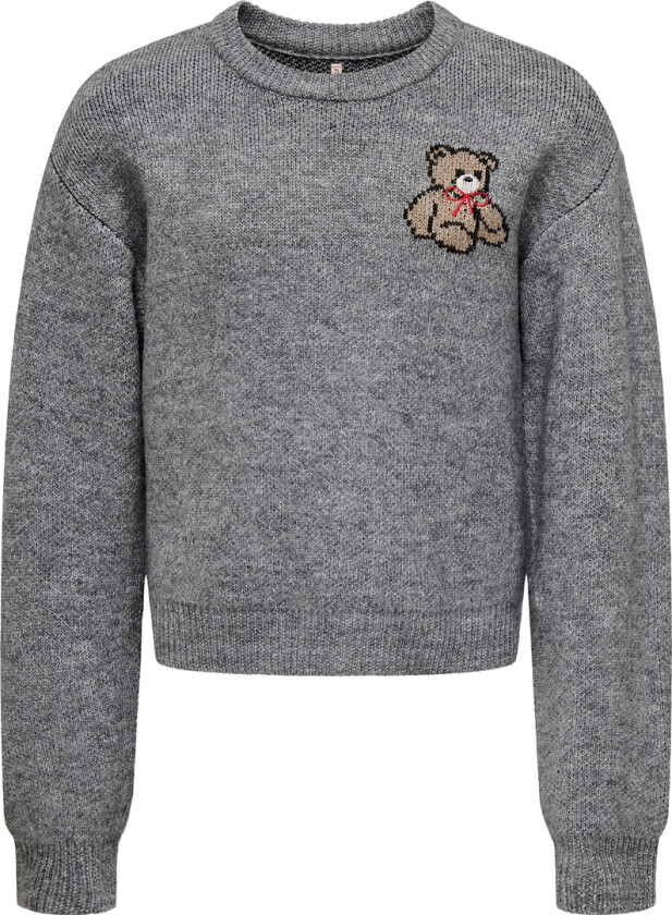 Genser - Strikk - KogTeddy - Medium+ Grey Melange/Tedd - - 9-10 år (134-140) - Genser