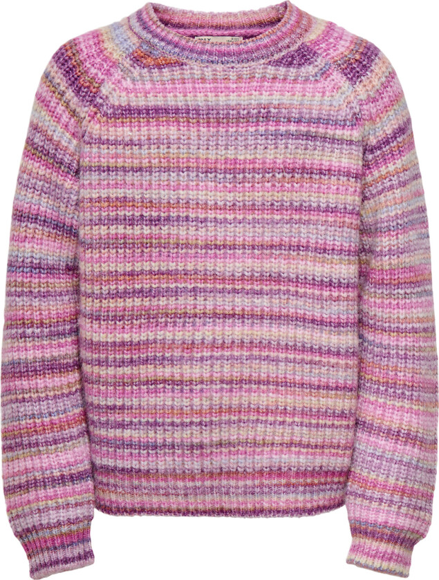 Genser - Strikk - Rib - KogCarly-Mia - Rose Wine/Multi - - 7-8 år (122-128) - Genser