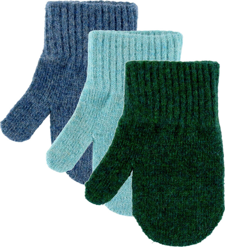 Votter - Ull/Polamid - 3-pack - Mørkeste Sprouse-Faded - - 0-2 år (50-92) - Votter
