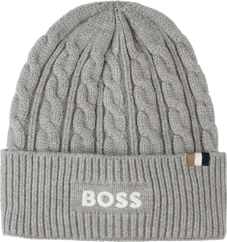 Lue - Strikk - Grå Melert - - 52 cm - Lue