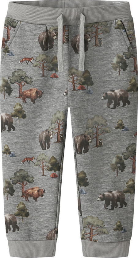 Joggebukser - NmmOlin - Grey Melange - - 2 år (92) - Joggebukse