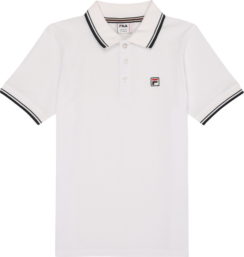 Polo - Piqué - Biella - Bright White m. Logo - - 13-14 år (158-164) - Polo