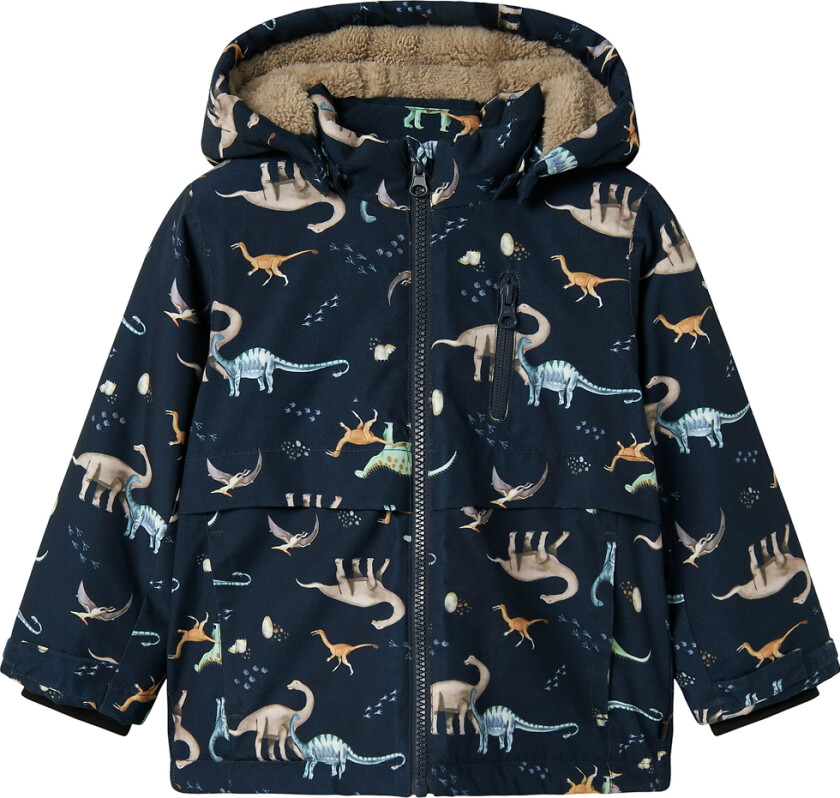 Vinterjakke - NmmSnow05 - Dark Sapphire m. Dinos - - 3 år (98) - Vinterjakke