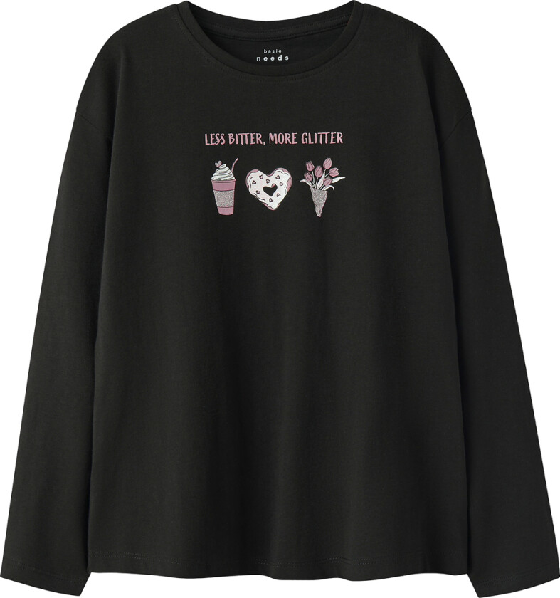 Genser - NkfVeen - Black/Mer Glitter - - 7-8 år (122-128) - Genser