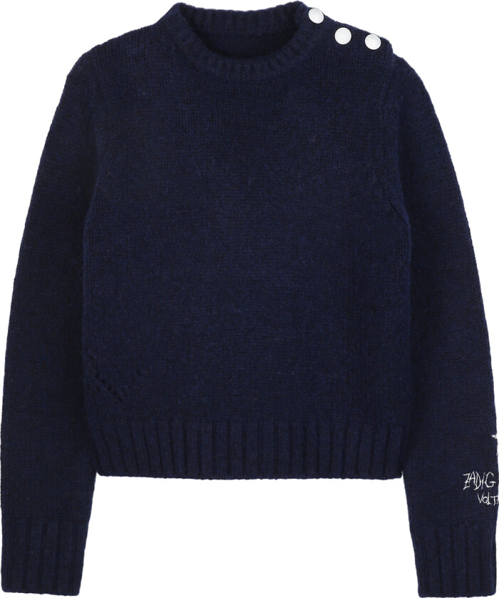 Genser - Malta - Ull/Polamid - Natt m. Knapper - - 10 år (140) - Genser