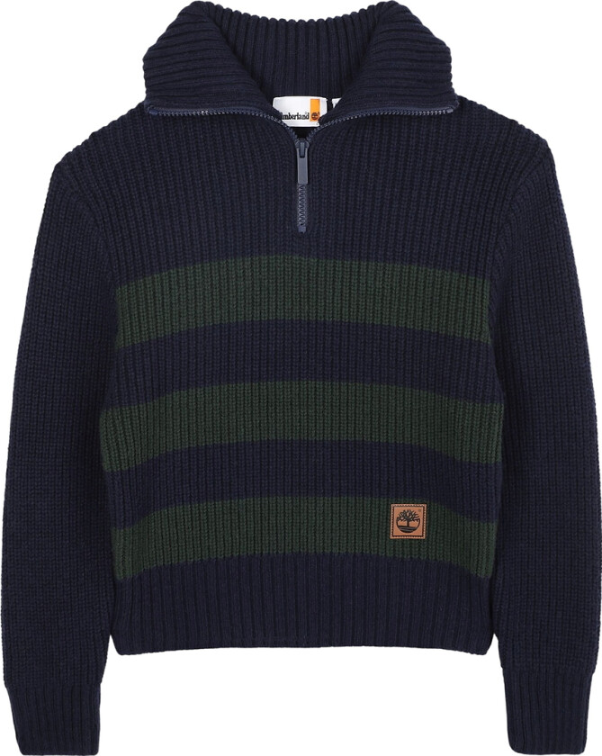 Genser m. Glidelås - Strikk - Navy/Grønn - - 10 år (140) - Genser