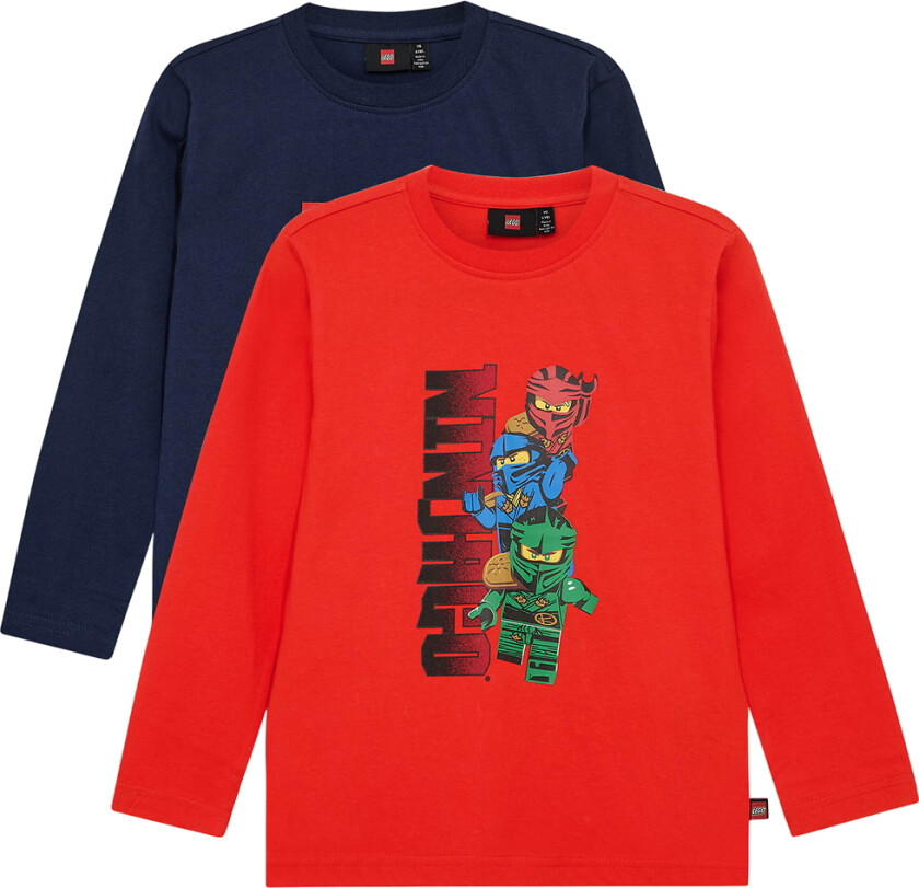 Ninjago Genser - 2-pack - LwTaffy - Blå/Rød - - 7 år (122) - Genser