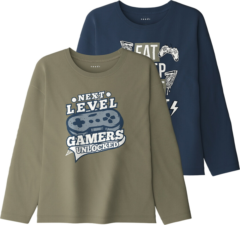 Gensere - NkmVictor - 2-pack - Mermaid/Insignier Blue/Sp - - 7-8 år (122-128) - Genser