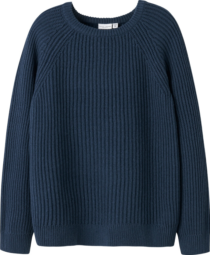 Genser - Strikk - Rib - NkmVolly - Insignia Blue - - 9-10 år (134-140) - Genser