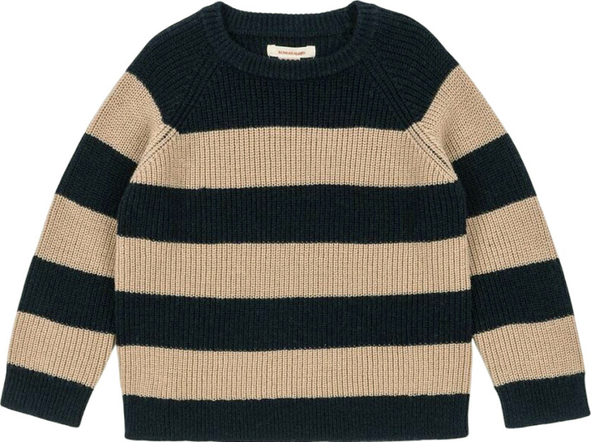 Genser - Ull - Rib - Strikk - Vitum - Blue Stripe - - 9-10 år (134-140) - Genser