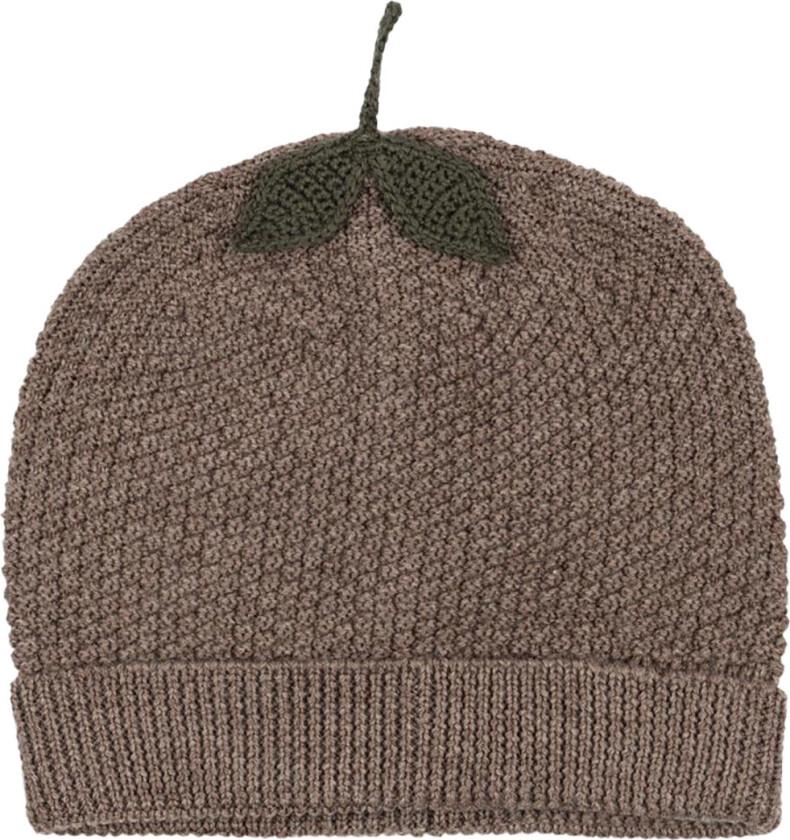 Lue - Ull - Strikk - Fruity - Bunny Brown Melert - - 5-8 år (110-128) - Lue