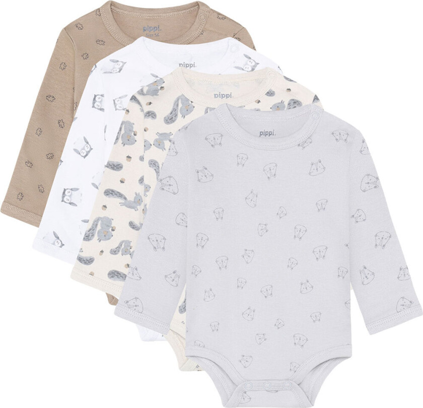 Bodyer I/e - 4-pack - Regnværsdag - - 68 - Langermet Body